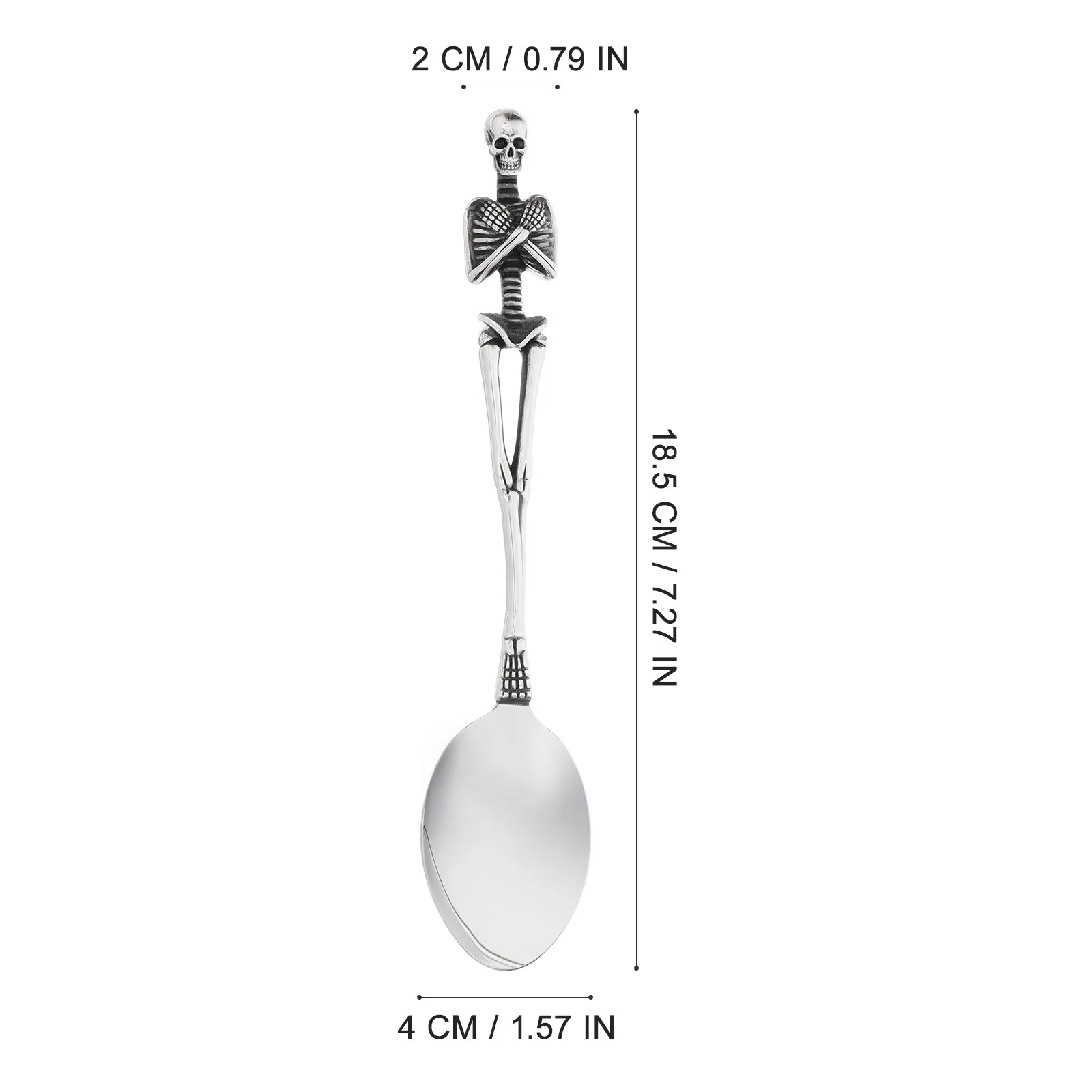 Titanium Steel Spoon Food Grade Retro Skull Spoon for Halloween Thanksgiving Christmas Easter Table Serving Dishwasher