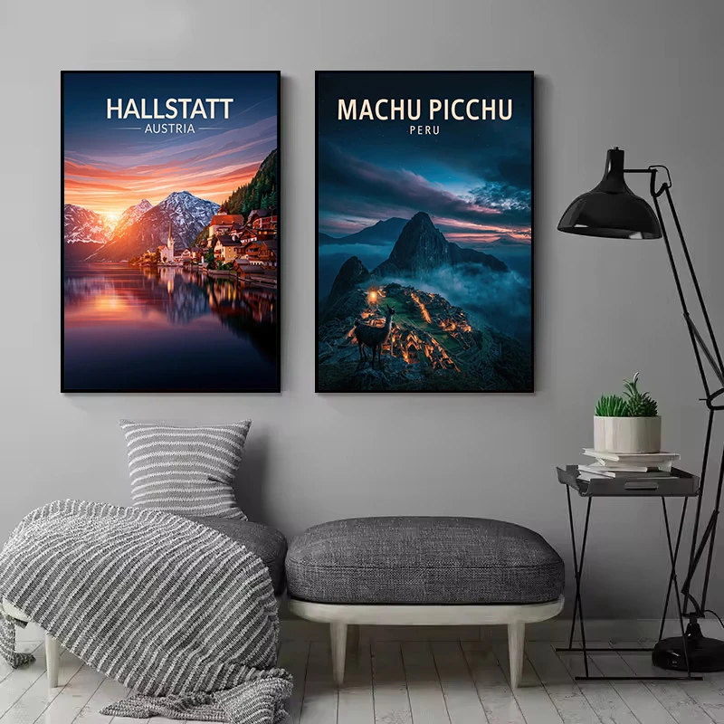 Modern Cityscape At Sunset Vancouver Prague Manchester City Travel Poster Canvas Painting Wall Art Pictures Home Decor