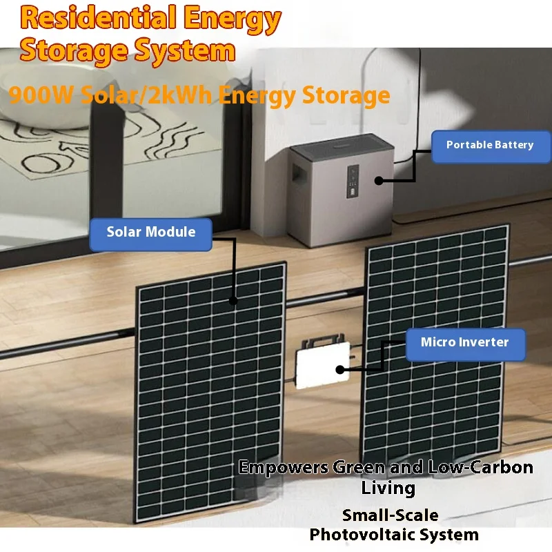 Plug And Play Solar SystemBalcony Solar MicroinverterTongwei 900 Watt Balcony Photovoltaic  Energy Storage System N-Type