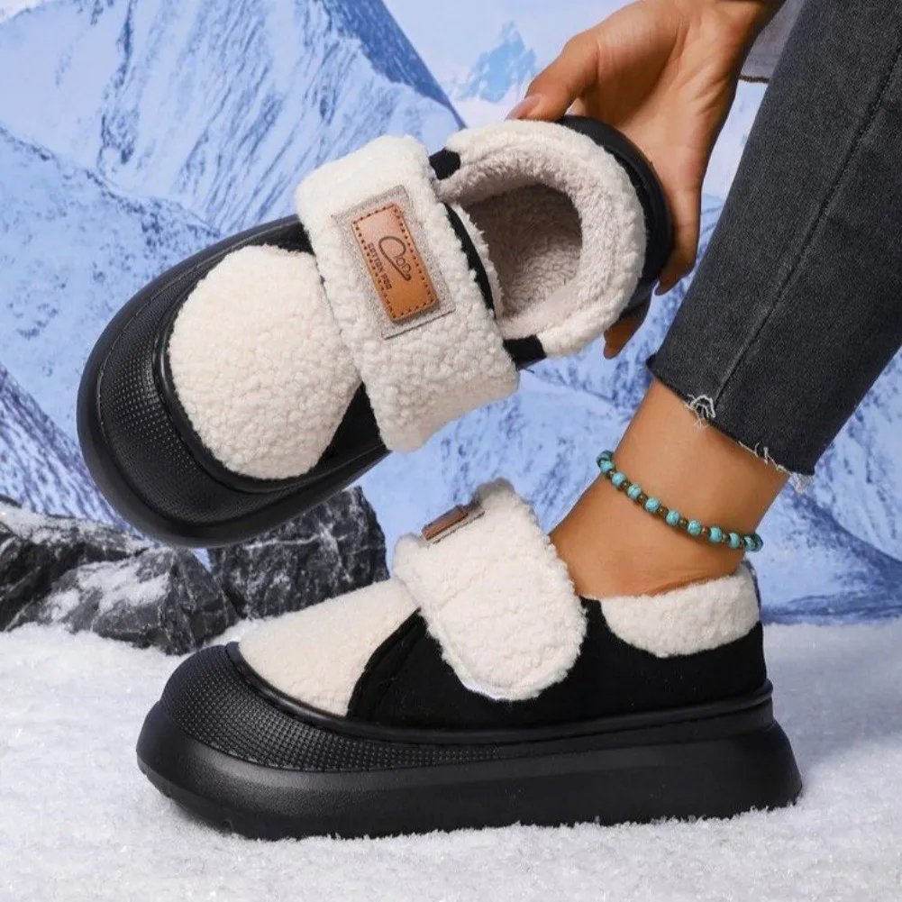 

Зимняя модная универсальная женская обувь, повседневные теплые женские ботинки на открытом воздухе, простые легкие повседневные хлопковые ботинки на толстой подошве