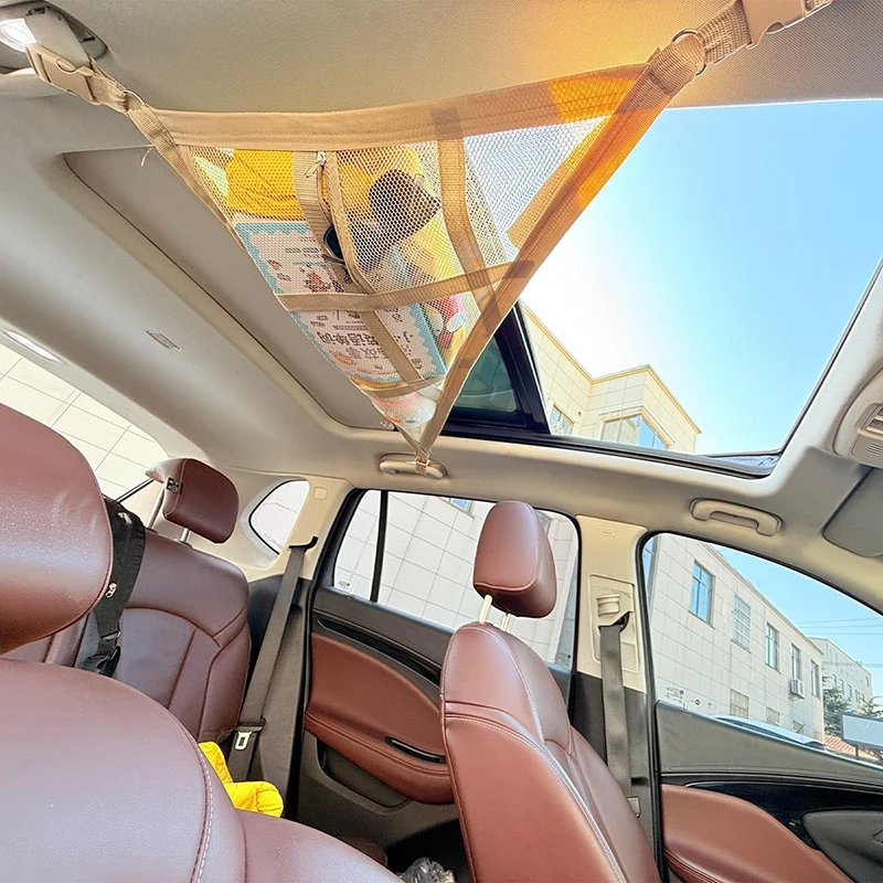 

Органайзер для хранения на крыше автомобиля — двухслойная треугольная сетка, регулируемый компактный органайзер для автомобиля большой вместимости