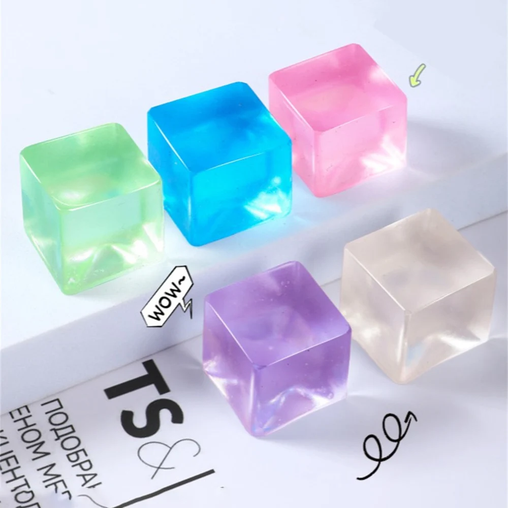 Colorful Creative Ice Block Squeeze Toy High Resilience Pinch Squishy Anti-stress Ball Decompression Gifts Stress Relief Toys