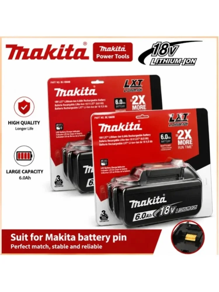 Für Makita 18V Akku, wiederaufladbarer Lithium-Ionen-Akku für Elektrowerkzeuge, austauschbar, 18V 6.0 LXT BL1860B BL1860BL1850 BL1830