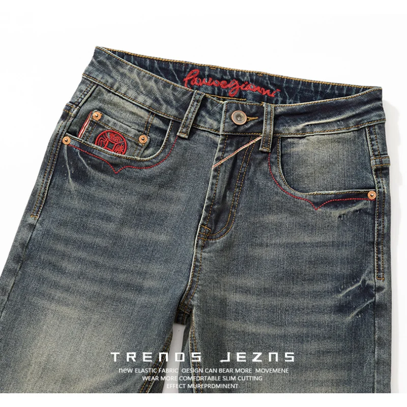 Jeans skinny rétro pour hommes, artisanat de lavage simple, carillon, polyvalent, classique, 03, travail, fj's, 2024