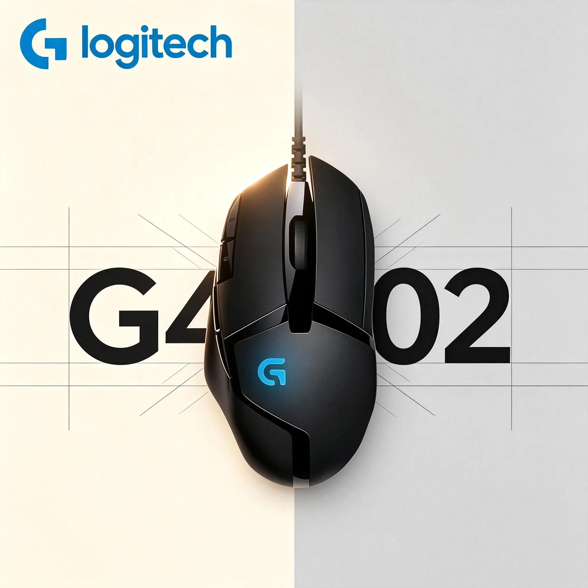 Logitech G402 Hyperion Fury Wired Mouse High‑Speed USB Transmission Macro Programmable Keys For Gaming Entertainment