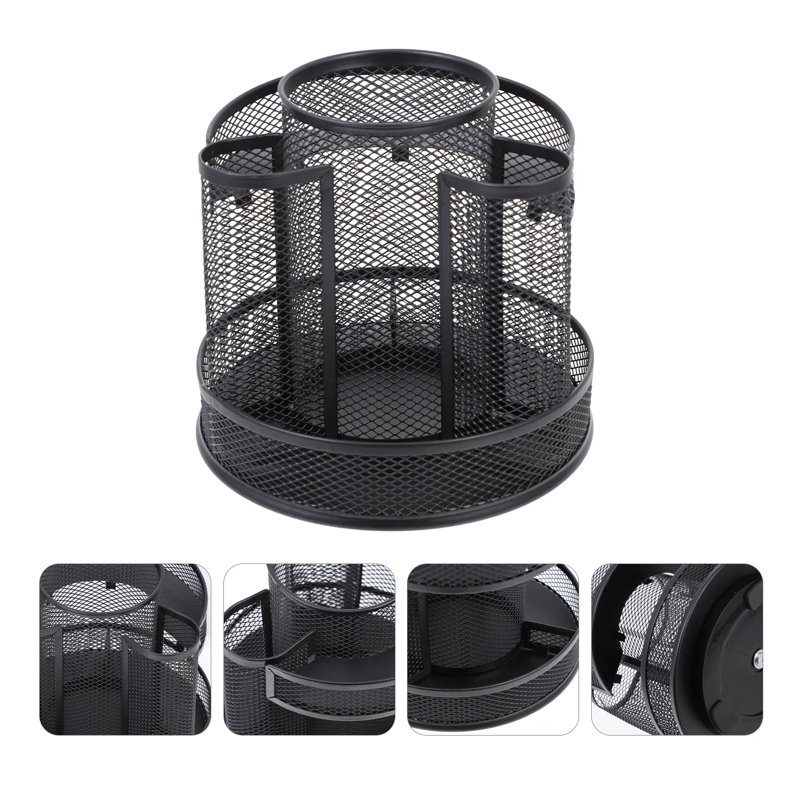 

1Pcs Creative Rotating Pen Storage Case Iron Multifunctional Desktop Organizer for Pens Makeup Brushes