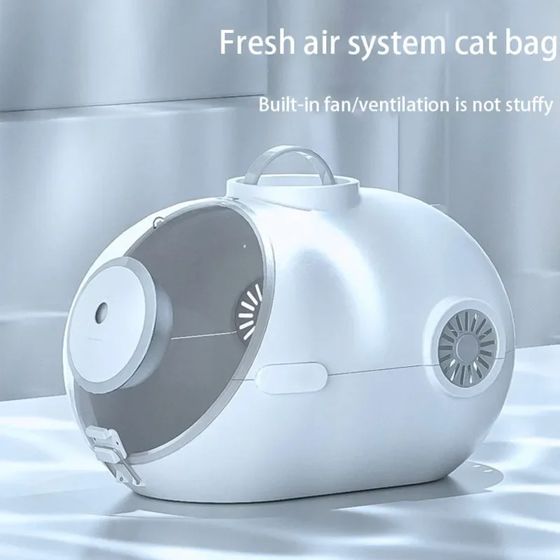 Cat Backpack with Fan Space Capsule Breathable Handbag Oblique Cross Large Capacity Carrying Pet Carrier Cat Cage Cats Supplies