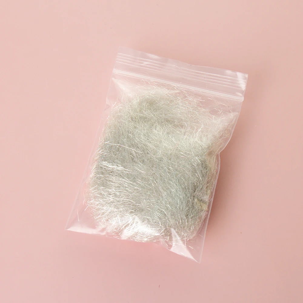 Factory Supplier For Dyeing Spinning White Silver Short Gift Wrapping Metallic Yarn Fiber Soft Angelina Fiber