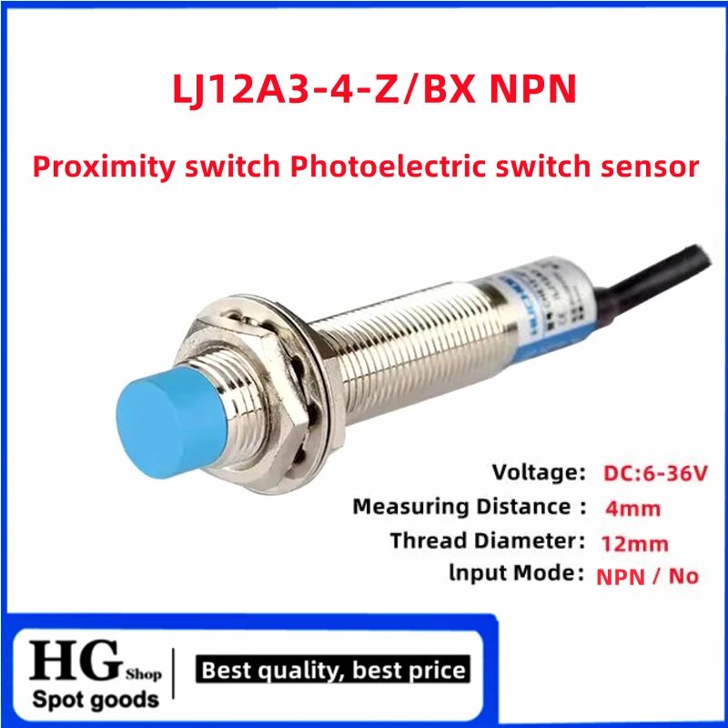 LJ12A34Z/BX LJ12A34Z/przez czujnik fotoelektryczny NPN PNP 12MM DC 6-36V trójżyłowy metalowy czujnik zbliżeniowy indukcyjny — zdjęcie produktu 3