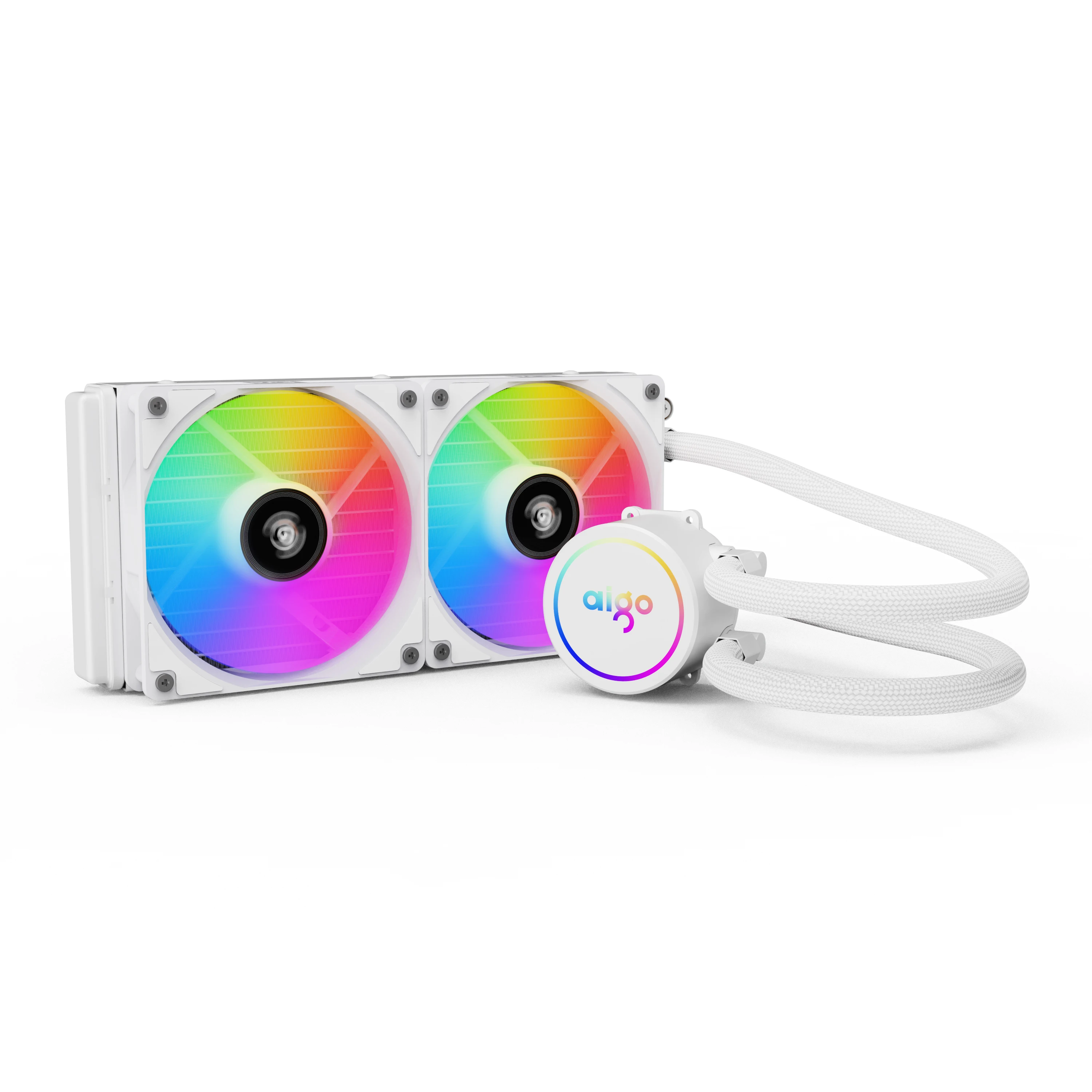 Aigo Pendingin Air Putih 240Mm CPU Liqui Pendingin Komputer PC Heatsink RGB Kipas Radiator AIO Pendingin Air CPU untuk INTEL AMD X99 AM4