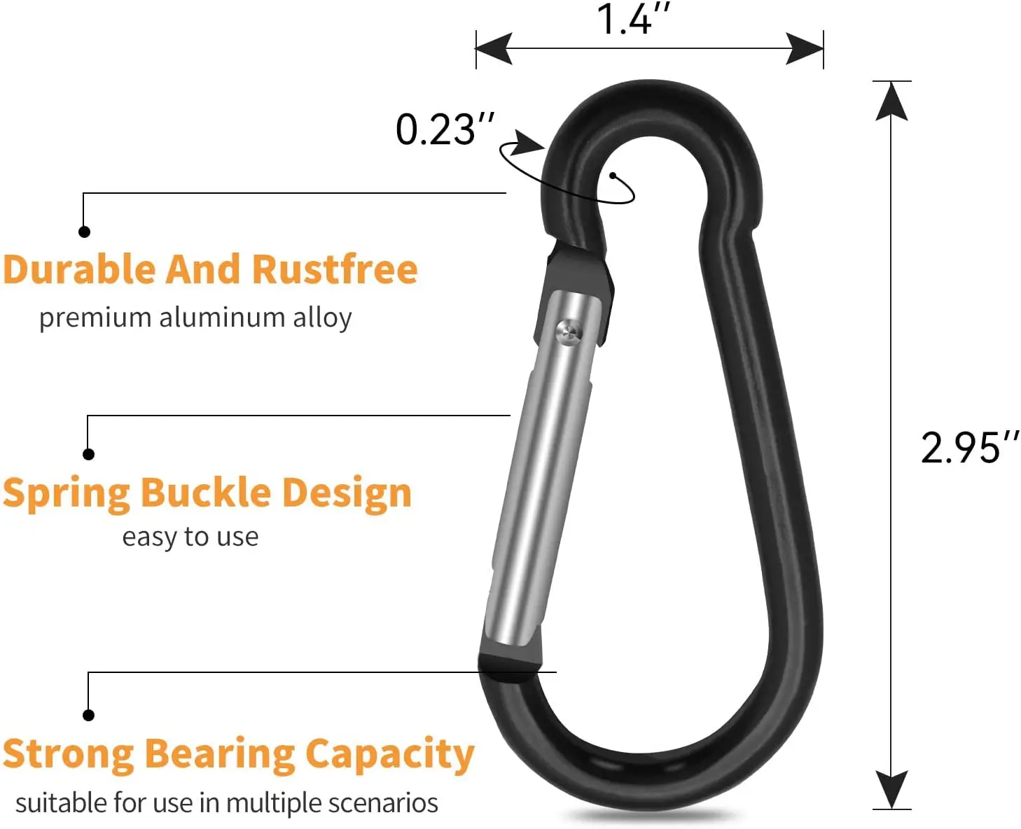 2/5/10/15PCS Spring Clasp Hook Aluminum Alloy Carabiner Spring Snap Clip Hooks Keychain Climbing Carabiner For Key Camping Tools