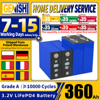 New 10000 Cycles 3.2V LiFePO4 Battery 360Ah Grade A LFP Cell Batterie DIY 12V 24V 48V For RV EV Camping Solar Batteries Pack Van