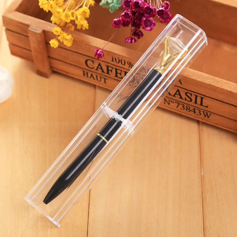 30Pcs Business Pen Cases Office Gift Pencil Case Beautiful Transparent Plastic Pen Box Simple School Stationery Supplies