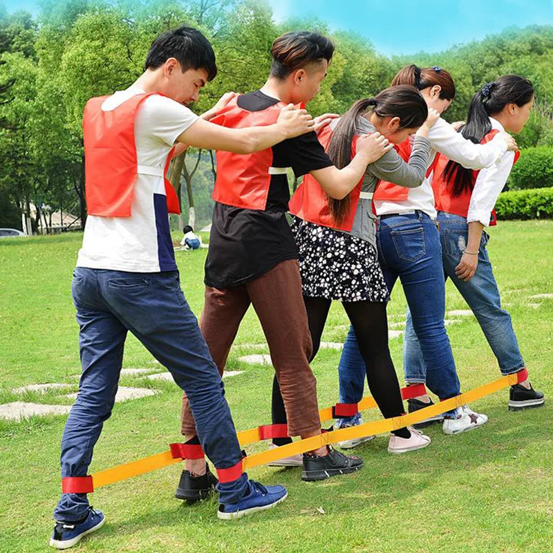 Riesige Spuren 3/4/5/8/10 Beinige Rennbänder für Erwachsene und Kinder, Mannschaftsbauspiele, lustige Outdoor-Gruppenaktivitäten, Sport – Detail 4
