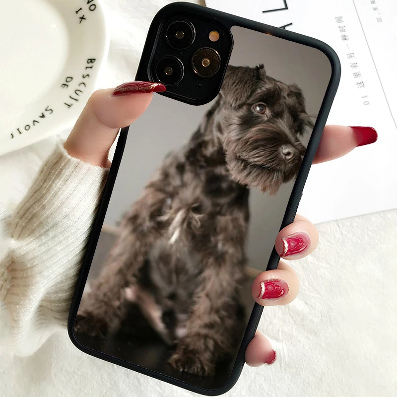 5 5S SE 2020 funda de teléfono para iPhone 6 6S 7 8 PLUS X XS XR 11 12 13 MINI 14 PRO MAX goma lindo perro mascota Schnauzer miniatura