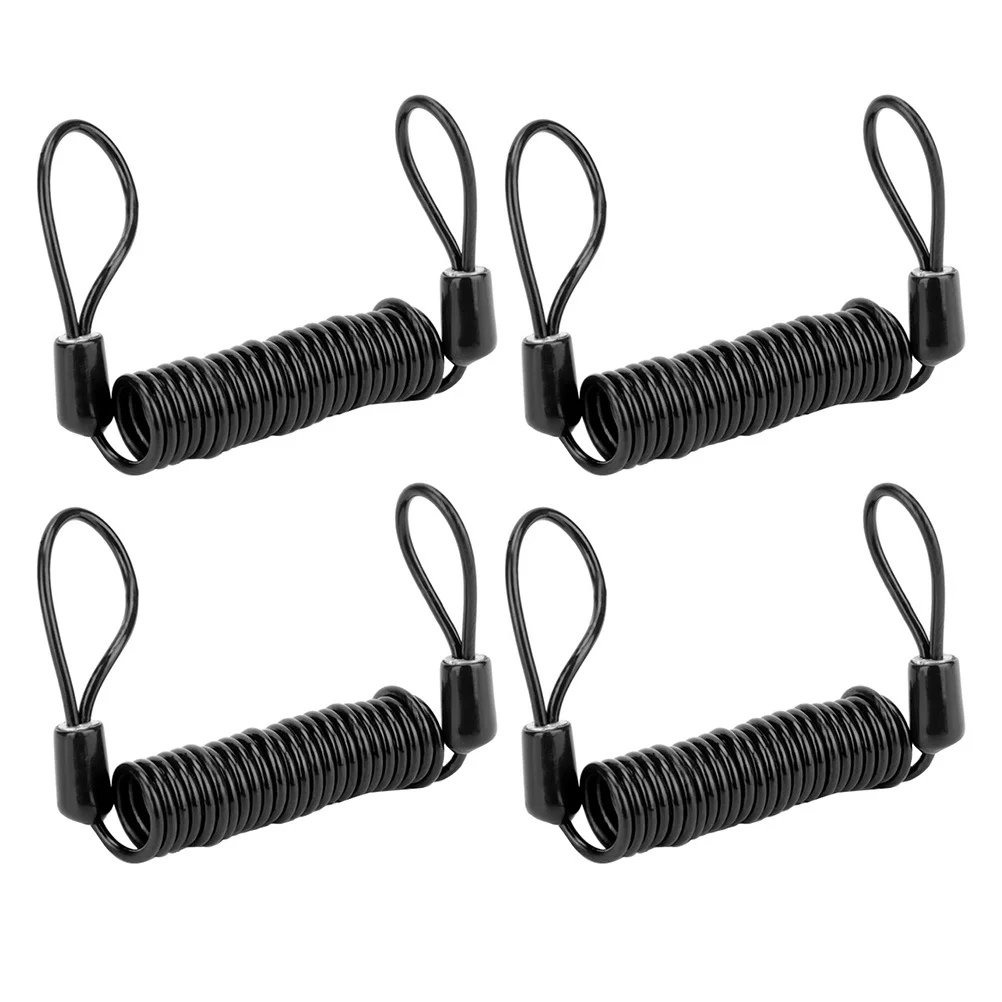 4Pcs Robust Bike Lock Cable Anti Theft Spring Rope with Reminder Function for Motorcycle Brake Disc Safety Lock