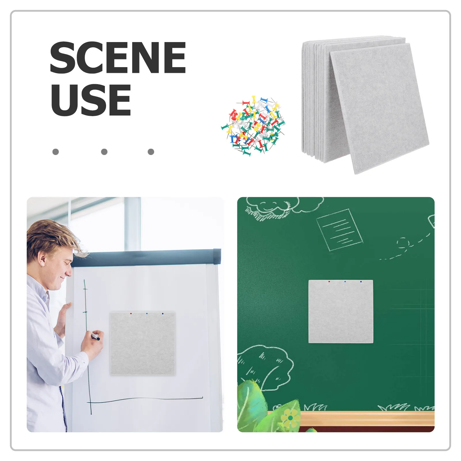 12Pcs Felt Wall Panels Self Adhesive Bulletin Board Large 8X11 8inch Cork Tiles Home Office Classroom Notice