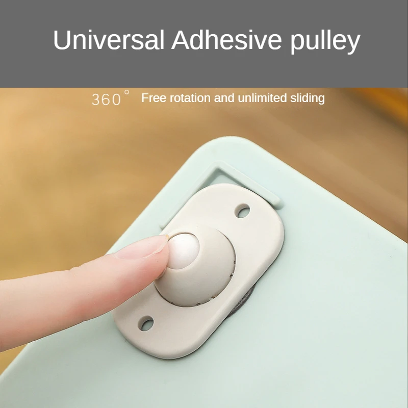 Self Adhesive Caster Wheels Stainless Steel 360 Degree Rotation Paste Swivel Wheels Bins Storage Box Pulley Furniture Caster