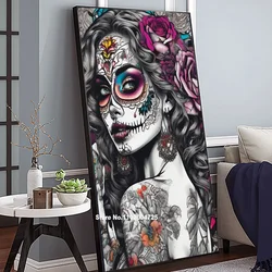 beautiful tattooed woman DIY 5D Diamond Painting New 2024 Full Square Round Diamond Embroidery Crafts Set Halloween Home Decor