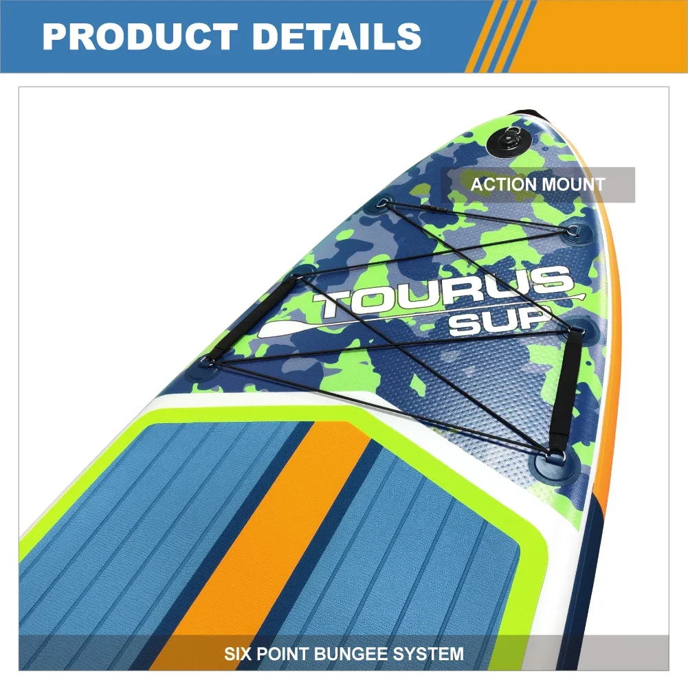 Dropshipping OEM supboard Water Sport Inflatable Paddle Board Fishing 11 ft Measure Board Fish TOURUS Fishing Boat Board