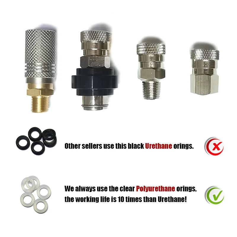 HPA Air Stainless Steel 8mm Female Quick Disconnect Charging Adapter High Pressure Fill Nipple Blind Plug  1/16NPT