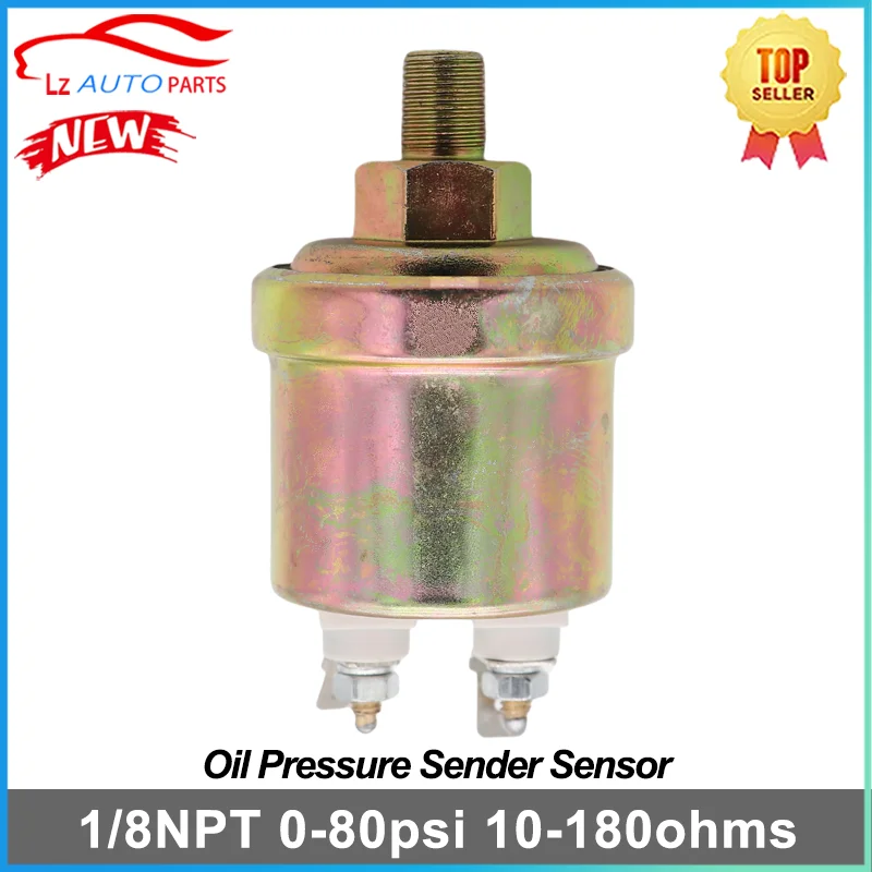 

Oil Pressure Sender Sensor 2P 0-80 psi 1/8"-27 NPT 10-180 ohms with 16 psi Low Alarm Switch for VDO