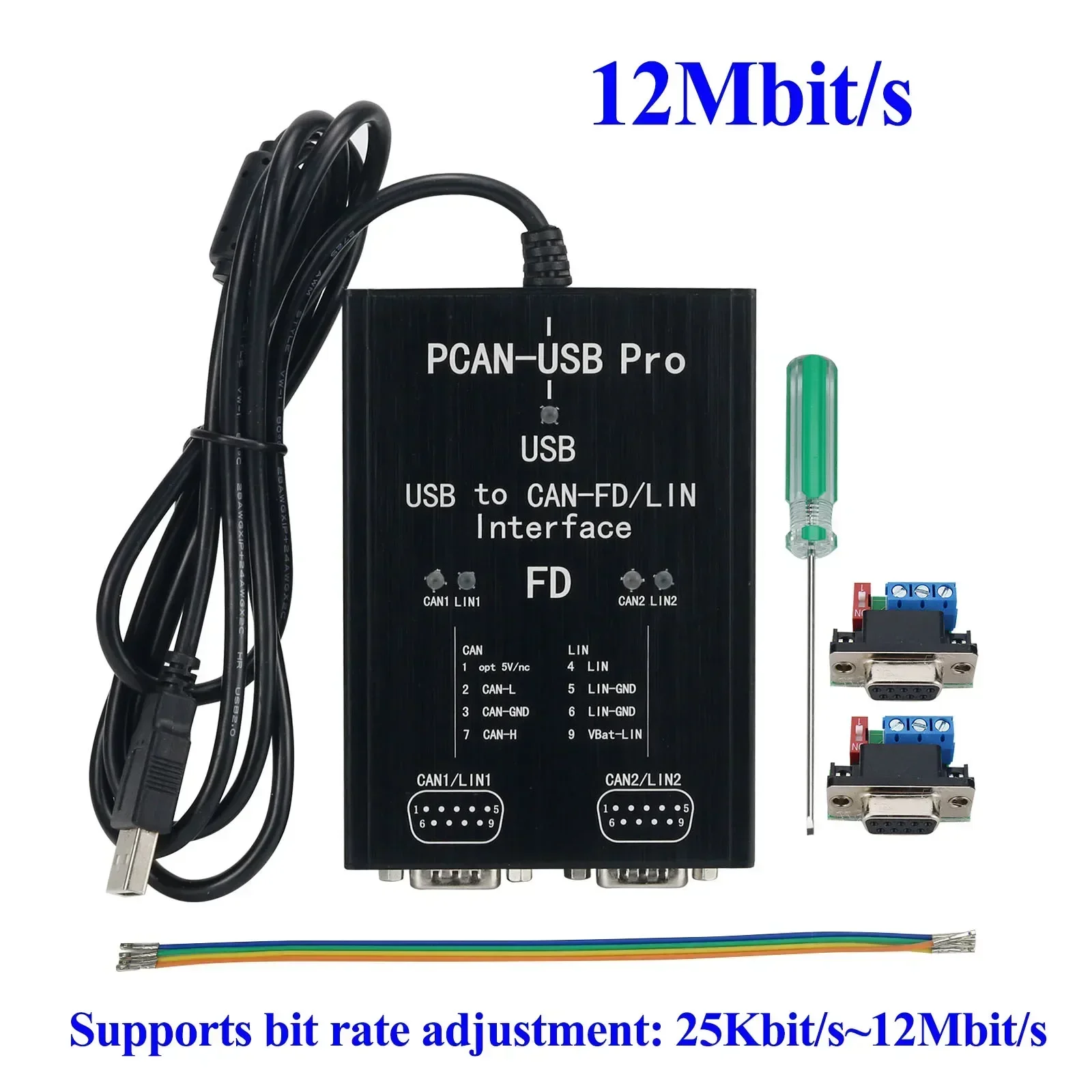 PCAN-USB Pro PCAN FD PRO 8Mbit/s 12Mbit/s 16Mbit/s USB to CAN 어댑터 2채널 CAN FD IPEH-004061 호환