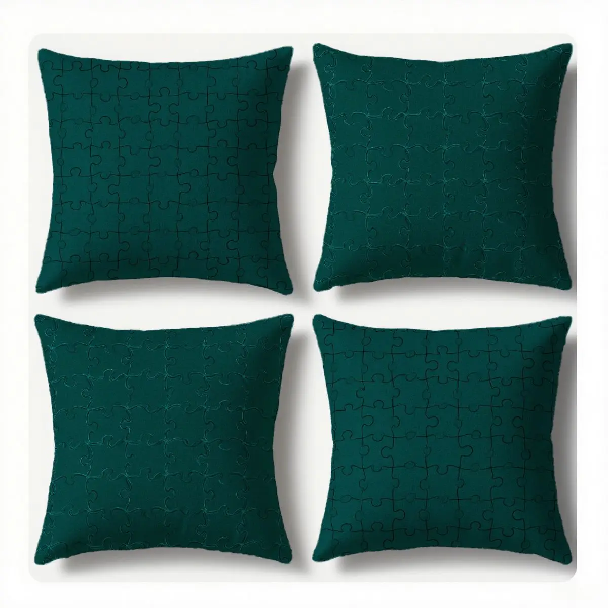 

4-Piece Dark Blue Puzzle Pattern Pillow Covers, Modern Sofa Decoration, Add Warm Atmosphere, Suitable for Sofa/Living Room/Bedro