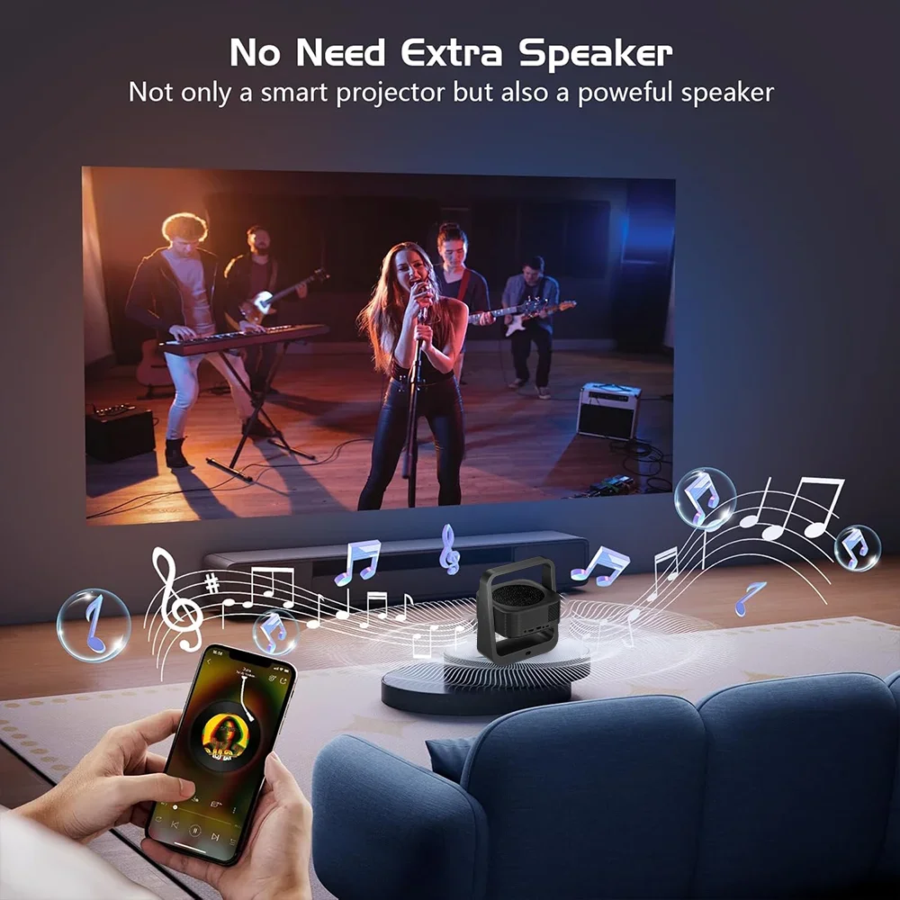 

2026 Android 13 Smart Factory OEM ODM Hot Selling Mini Portable 360 Flip Full HD 4K LED LCD Home Video Theater 1080P Projector