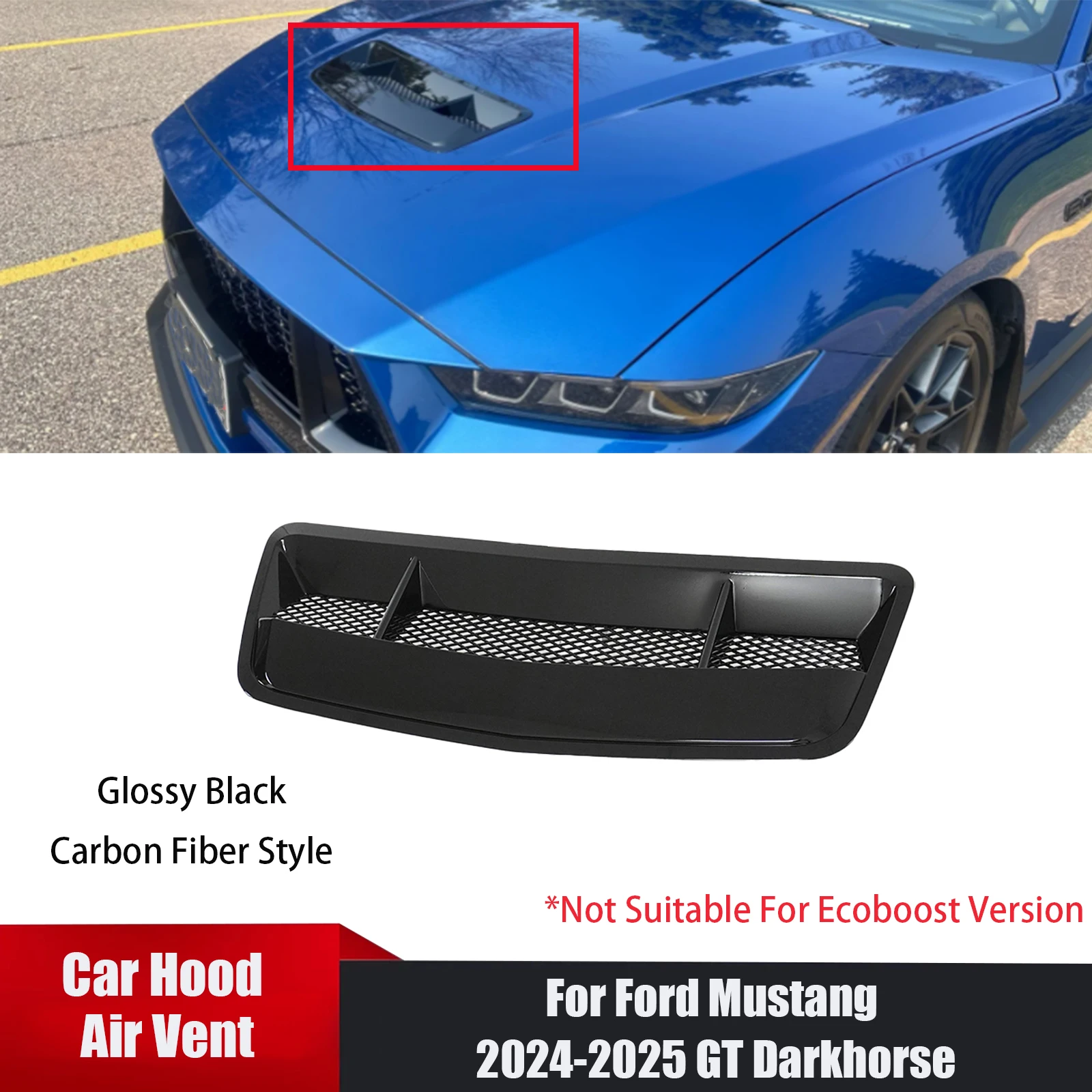 

Для Ford Mustang 2024-2025 GT Darkhorse автомобильный капот, замена вентиляционного отверстия, спойлер в стиле Shelby, диффузор, аксессуары, АБС-пластик