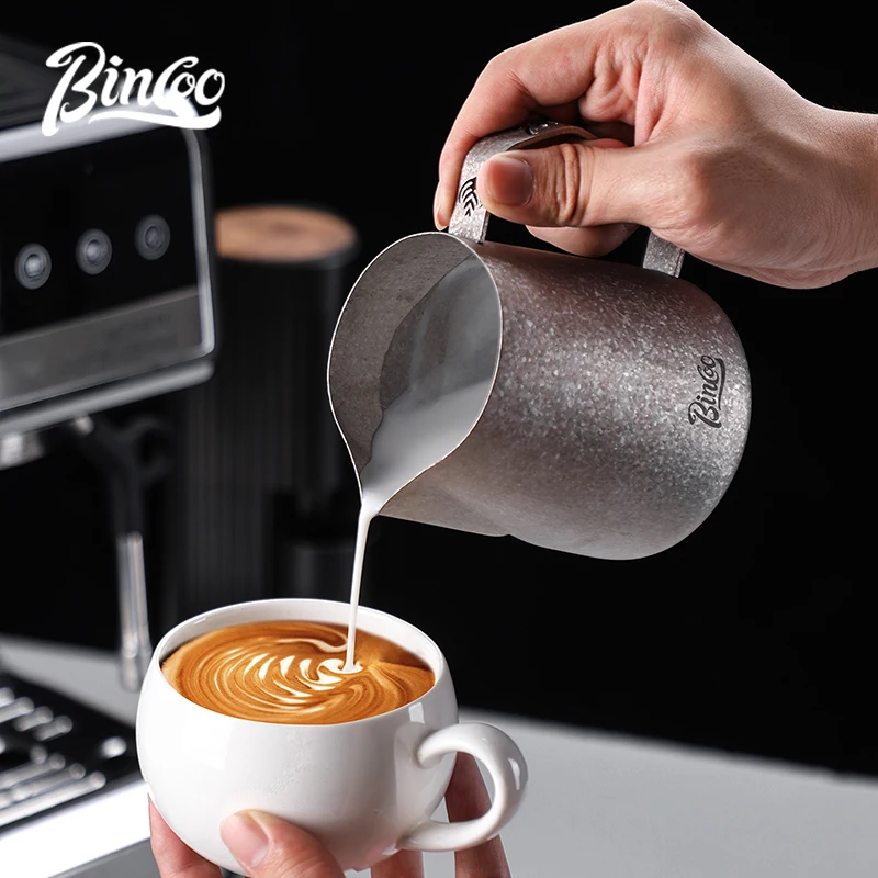 Bincoo Titanium Milk Pitcher Latte Art Cup Coffee Milk Jug for Barista Espresso Cappuccino