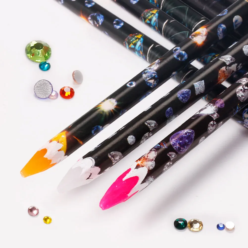 

4pcs Dotting Rhinestones Picker Gem Wax Pencil Gem Pen Dotting Tool Nail Art Tools Manicure Point Drill Salon Use