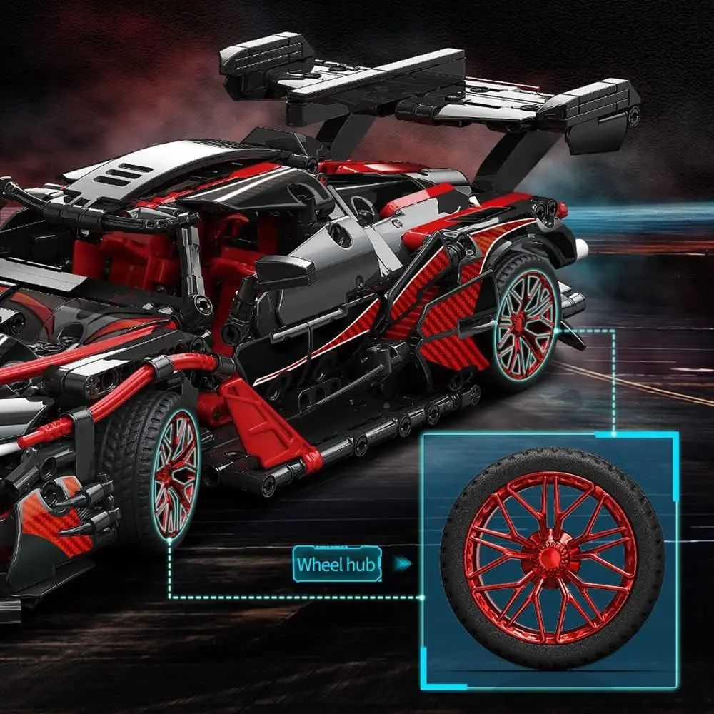 Racing Car Building Blocks Kit for Teens, 1:14 Scale, 1391-Piece DIY Model Set for Ages 12-16