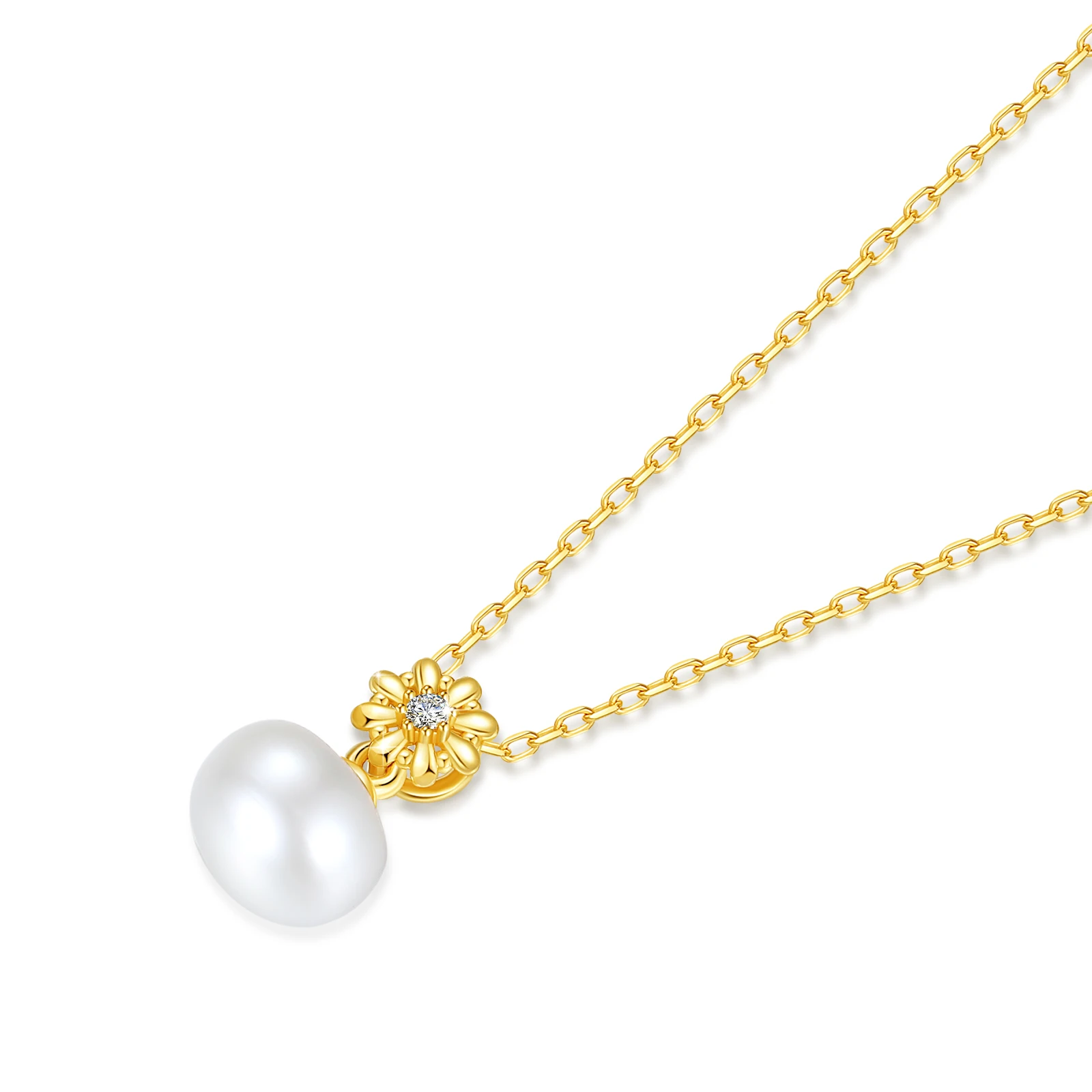18k الذهب لؤلؤ المياه العذبة الطبيعية قلادة قلادة للنساء GRA معتمد تألق مويسانيتي سلسلة مجوهرات الزفاف الخطوبة