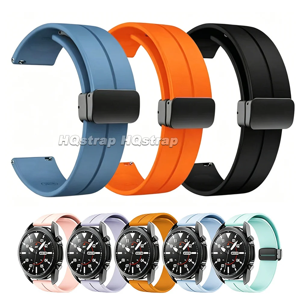 Bracelet de montre en silicone magnétique 18mm 20mm 22mm, bracelet universel pour montre intelligente, pour Seiko, pour Rolex, bracelet à boucle magnétique