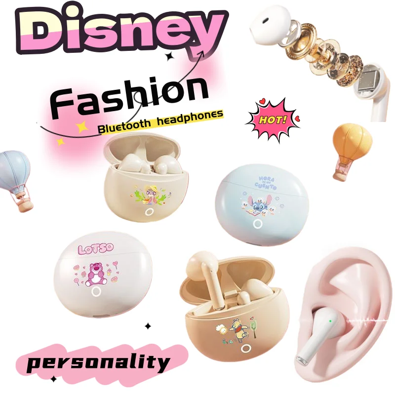 

Bluetooth-наушники Disney, милые и стильные, креативные беспроводные спортивные наушники с мультяшным дизайном, подарок на день рождения для друзей