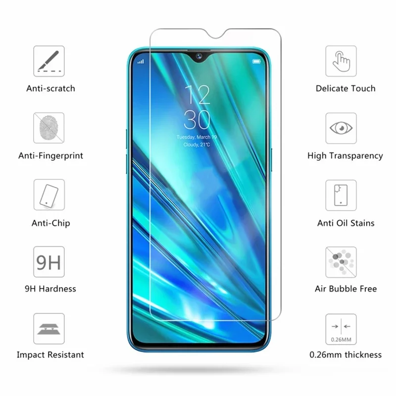 Protective Glass Screen Protector for Realme 5 Pro U1 Q Tempered Glass for Realme X2 Pro XT X Toughed Flim 9H HD Transparent