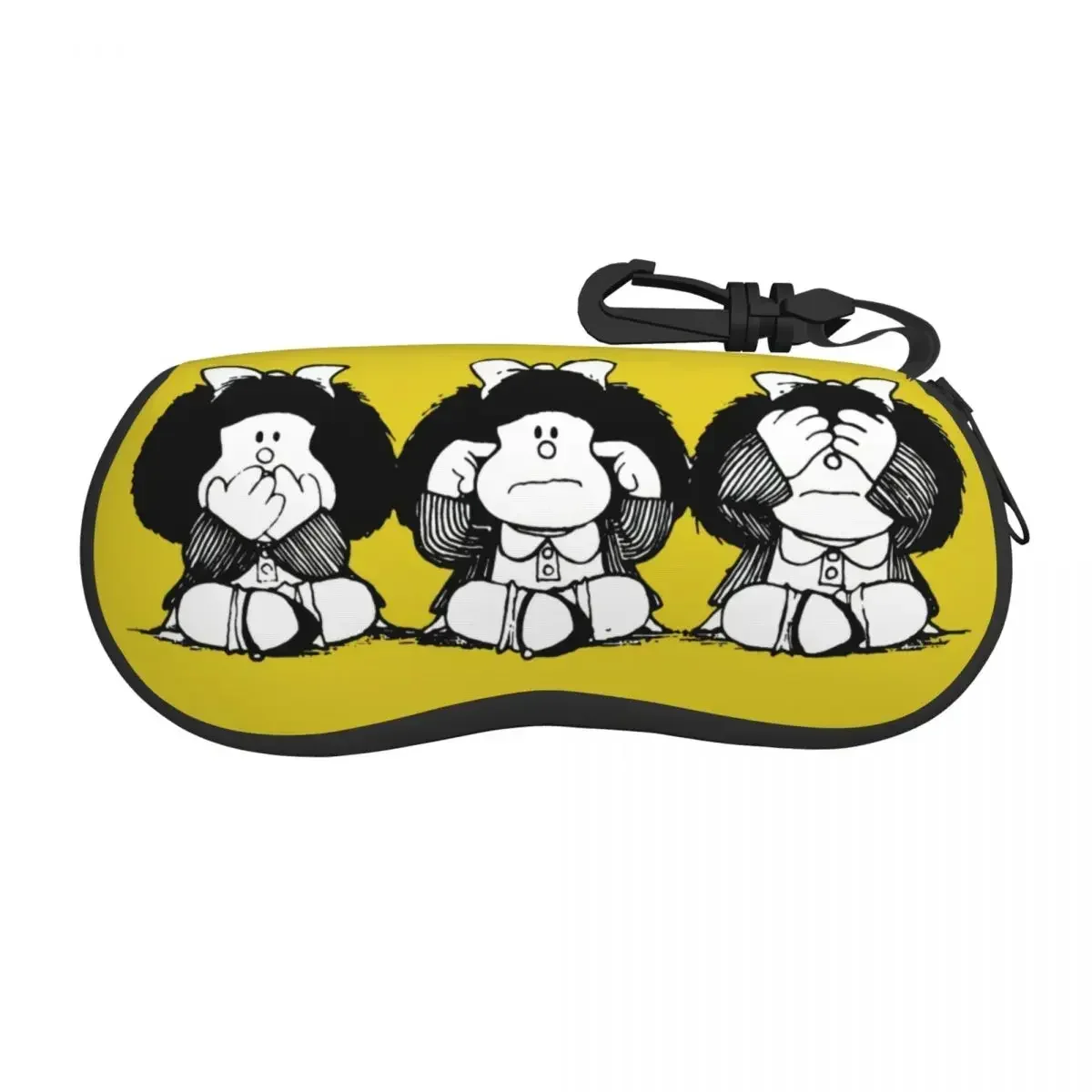 Custom Humor Mafaldas Quino Cartoon Manga Shell Glasses Case Unisex Cool Eyeglasses Case Sunglasses Protector Box