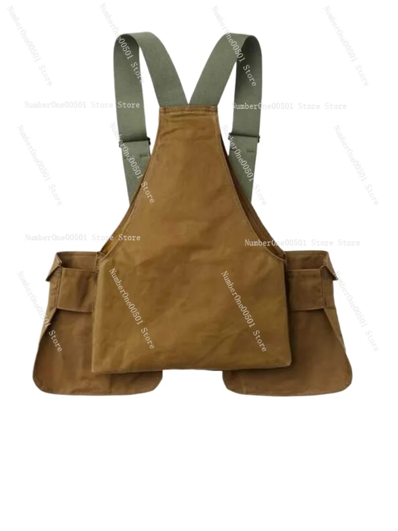 Mens Retro Hip Hop Vest Outdoor Tactical Vest Multi Pocket Fishing Vest Casual Streetwear Sleeveless Jacket