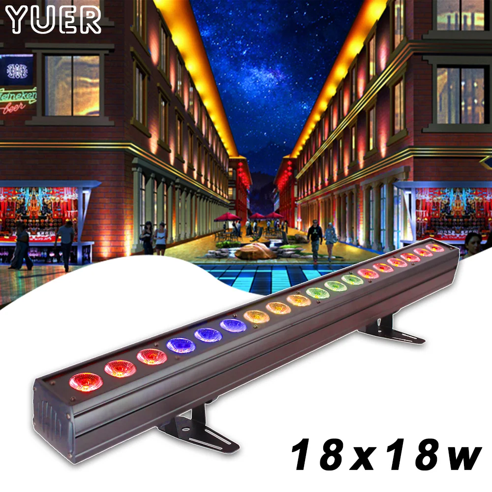 LED 18x18W RGBWA UV Wash Wall Strobe Effect Landscape Flood Down Lighting Dj Disco Party Wedding Bar Running Horse Effect Lights