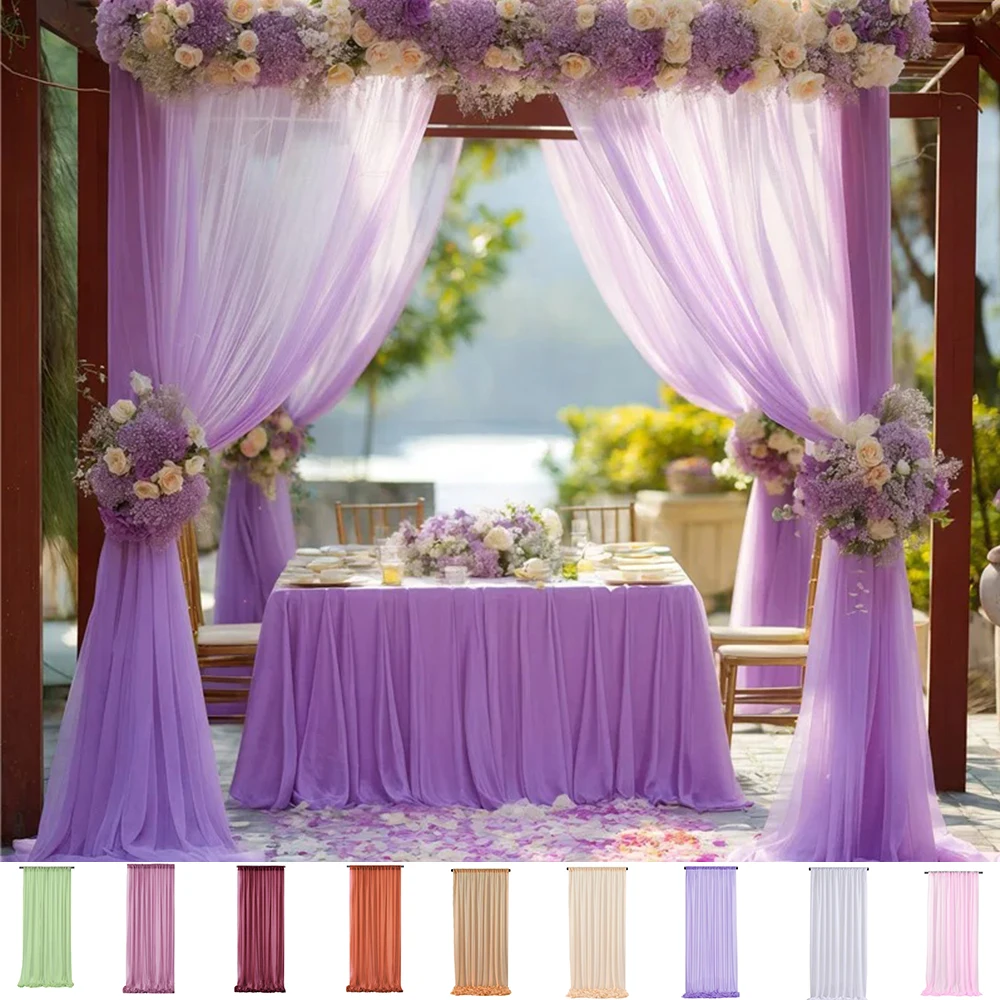 Swag Curtain Drape Background Arch Drape Chiffon Fabric Draping Curtain Drapery Wedding Stage Reception Decor Cortinas Rusticas