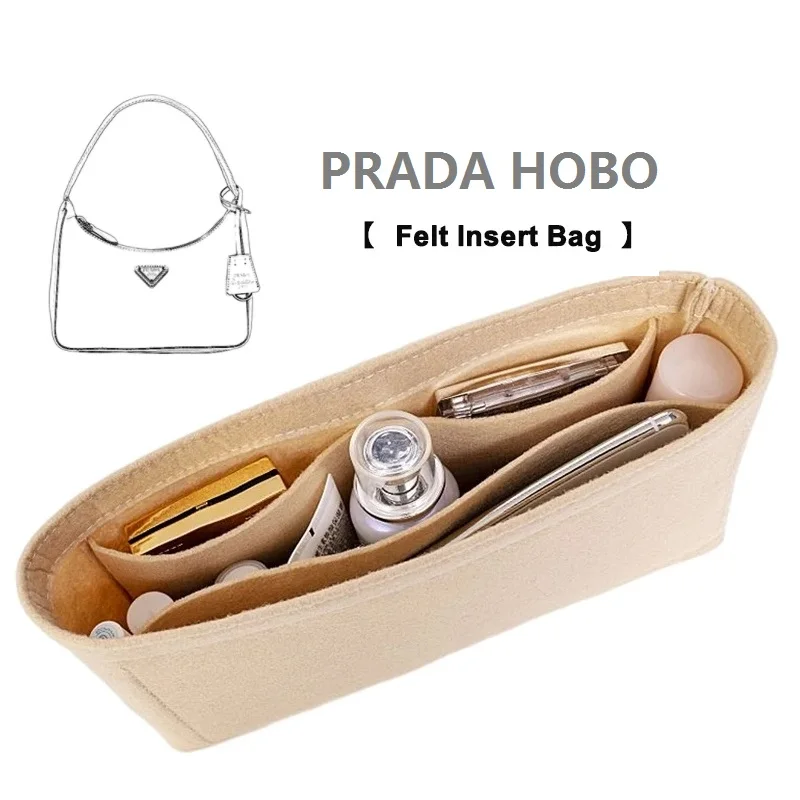 Fits For Prada Hobo Bag Under Arm Cloth Insert Bag Organizer Makeup Handbag Organizer Travel Inner Purse Portable Cosmetic Bags