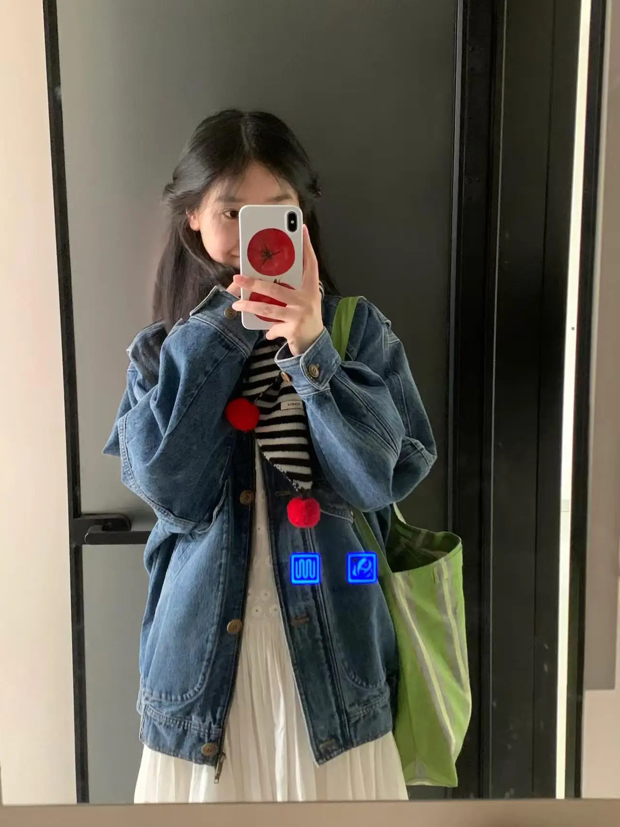 Koreanische Sle Süße Oversize Denim Jaet Frühen Herbst Neue Retro Einfache Personali Pilot Jaet Trendy frauen ort Mantel