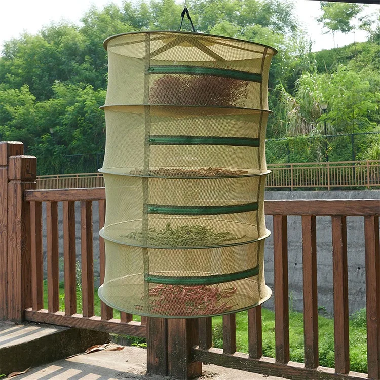 

Cross-border special supply of multi-functional dried fruits, herbs and vegetables drying net Folding round multi-layer food