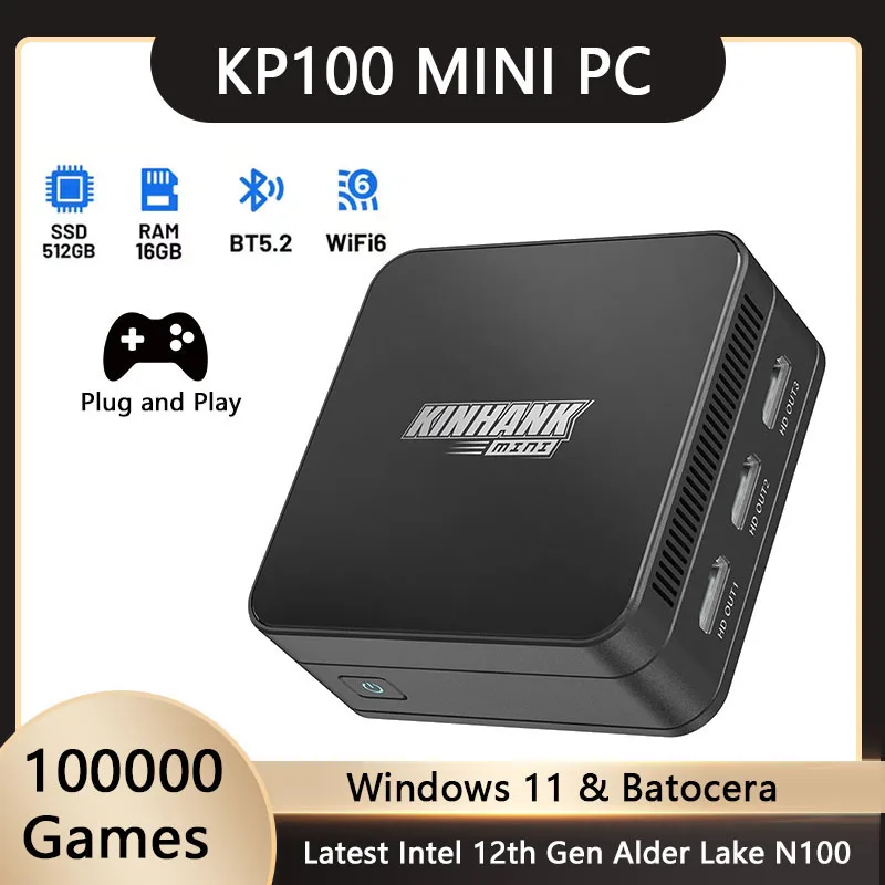 KINHANK Super Console KP100 Video Game Console with 500G HDD 100000+ Games 70+Emulators for SS/WII/GC/MAME/PS3/PS2/Arcade