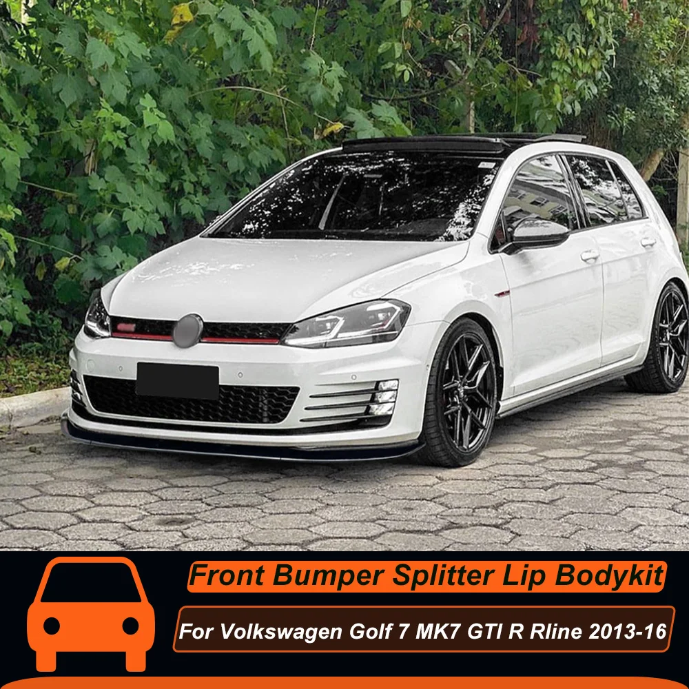 For Volkswagen Golf 7 MK7 GTI R Rline 2013-2016 Front Bumper Splitter Lip Spoiler Diffuser Body Kit Protector Tuning Accessories