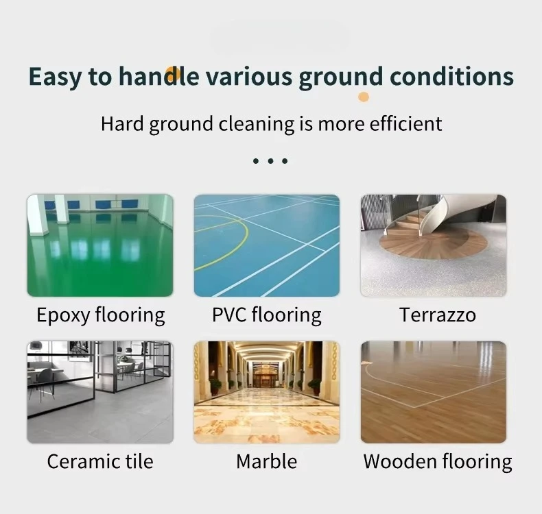 산업용 배터리 구동 창고 작업장 차고 콘크리트 타일 바닥 청소기 상업용 승차형 바닥 세척기
