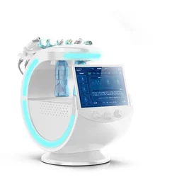 Ultrasonic RF Aqua Skin Scrubber, purificador De Gelo Azul Inteligente, Dermoabrasão, Hydra Pele Faciais Máquina Com Sistema De Análise De Pele