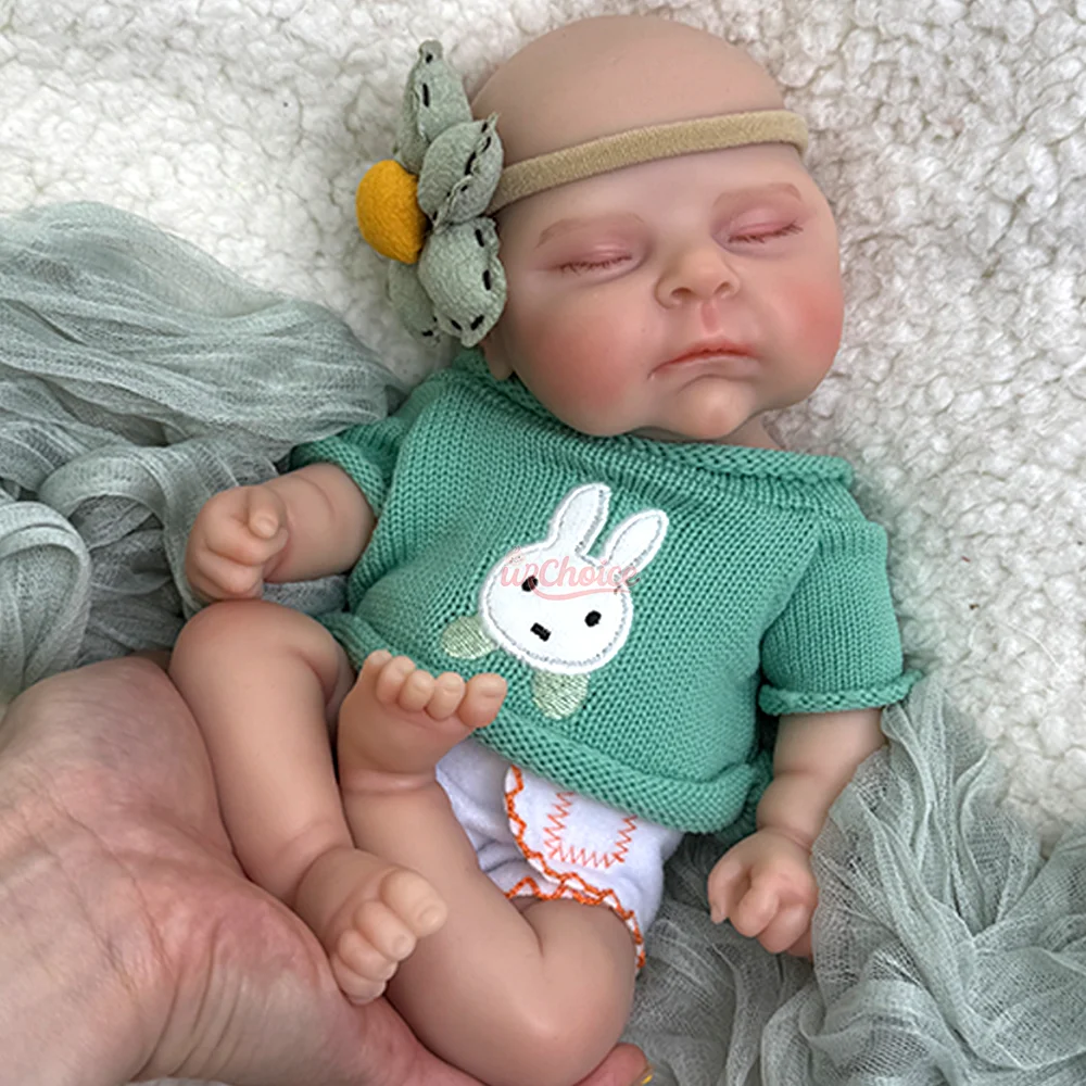 Mini 12" waschbare wiedergeborene Babypuppe, lebensechte Wiedergeburtsmädchen, mollige Silikon-Neugeborene Puppe für Tochter, Geburtstag, Weihnachten, Geschenk