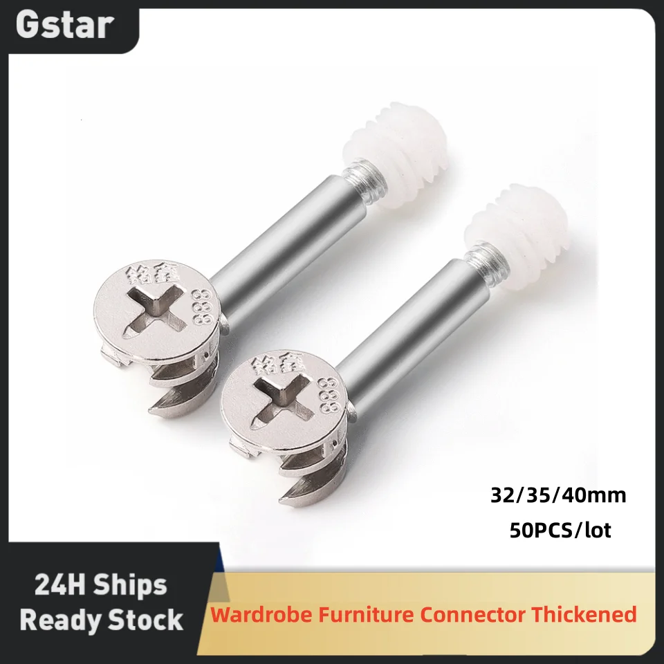 32mm 35mm 40mm Wardrobe Furniture Connector Thickened Three in One Connector Screw 3 in 1 Eccentric Wheel Screw Fastener